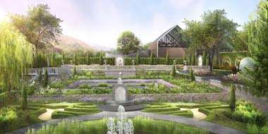 敷地内には色とりどりの花が咲き誇ります