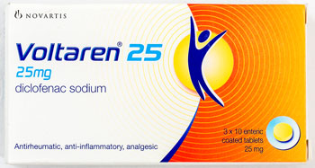 Voltaren - ボルタレン - 効能：熱、痛み - 用法・用量：1日3回、1回１錠を食後すぐに服用 - 情報：関節や、腰の痛みにも。炎症を抑え痛みを鎮めてくれます - 価格目安：75B前後