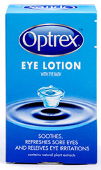 Optrex Eye Lotion - オプトリックス・アイローション - 効能：洗眼 - 用法・用量：1日1〜2回使用。使用前にコンタクトレンズをはずし、目の周りのメイクを落とし清潔な状態にしてください - 情報：目の不快感やかゆみなどの軽減に - 価格目安：160B前後