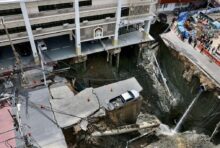 サムセーン通りで大規模陥没　深さ50mにも及ぶ陥没穴が発生 - ワイズデジタル【タイで生活する人のための情報サイト】