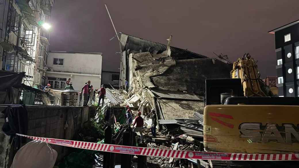 オレンジライン建設現場で建物倒壊 MRTAが負傷者なしと発表
