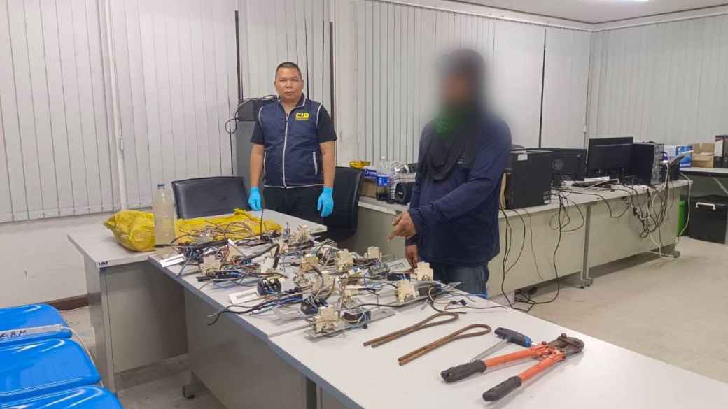 東北部で街路灯の電線盗難男逮捕 50回以上の犯行で1,000万Bに及ぶ